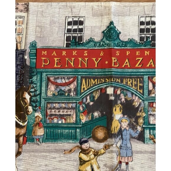 Vintage Tea Towel Marks & Spencer Penny Bazaar 100% Cotton Made In UK Christmas - Picture 4 of 11